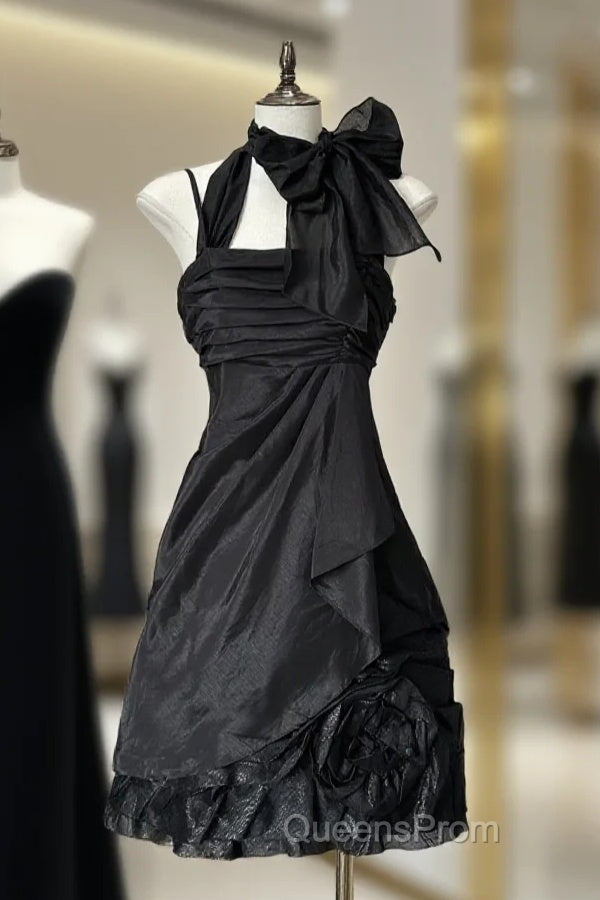 Vintage Fashion A Line Black Short Length Homecoing Birthday Dress Evening Prom Dress Main image