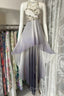 Vintage Fashion High Low Halter Ombre Gray Chiffon Evening Dress Evening Prom Dress