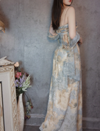 Vintage Fitted Spaghetti Strap Sequined Long Classy Prom Dress