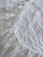 Vintage Gorgeous White Irregular Strap Pearl Lace Classy Prom Dress Bridesmaid Dress