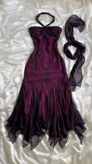 Vintage Halter Mermaid Long Classy Prom Dress Chiffon Beaded Dark Green Long Classy Dress