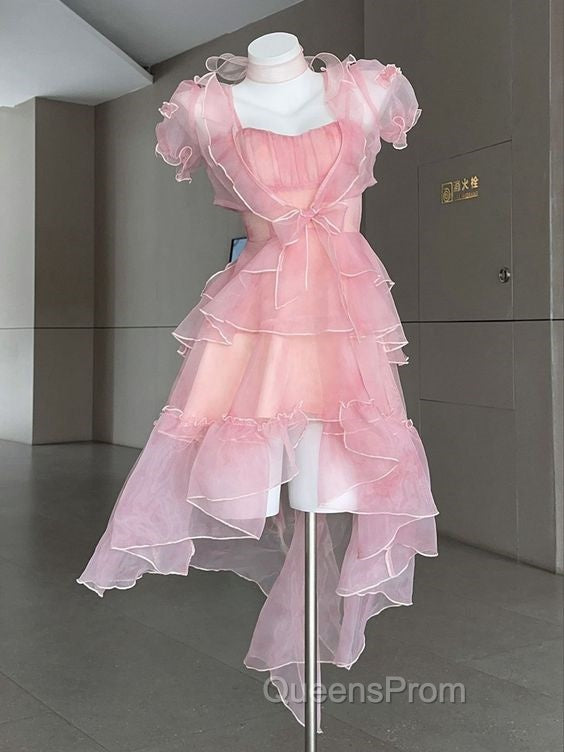 Vintage High Low Pink Homecoming Dress 18Th Birthday Outfits Secondary image