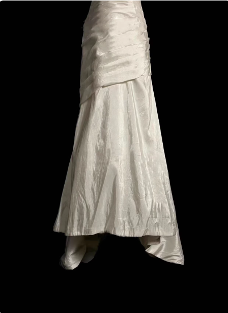 Vintage Ivory Mermaid Strapless Ruched Satin Long Classy Prom Dress