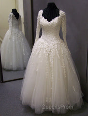 Vintage Long Sleeves Wedding Dress Princess