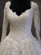 Vintage Long Sleeves Wedding Dress Princess