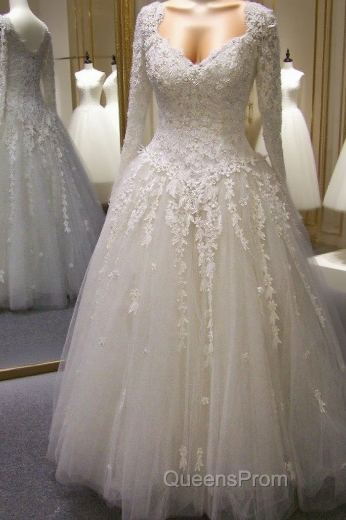 Vintage Long Sleeves Wedding Dress Princess Main image