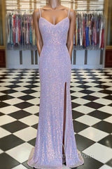 Vintage Mermaid Floor Length Sleeveless Sequin Evening Prom Dress