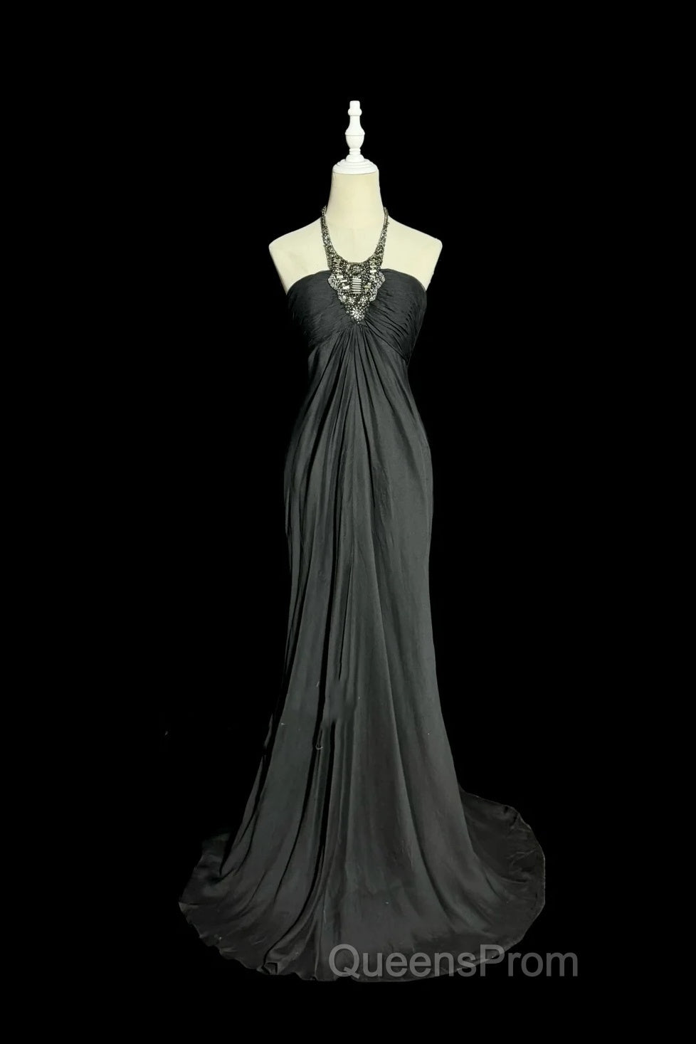 Vintage Mermaid Halter Gray Long Evening Prom Gown Fairy Evening Prom Dress Secondary image