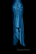 Vintage Mermaid Halter Neck Royal Blue Satin Backless Evening Prom Gown Fairy Evening Prom Dress