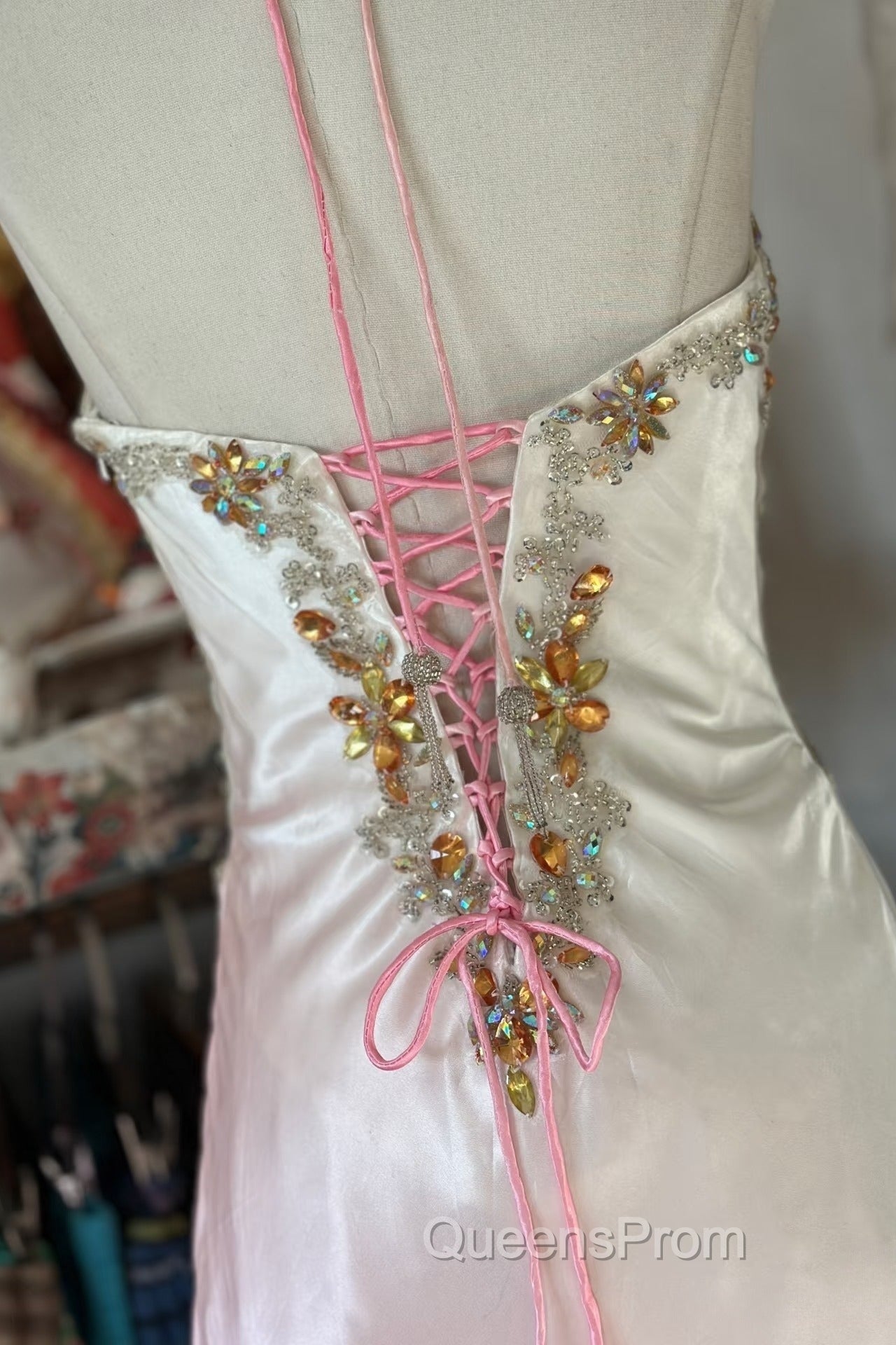 Vintage Mermaid Halter Sleeveless Long Ombre Pink Evening Dress Evening Prom Dress