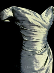 Vintage Mermaid Off The Shoulder Green Long Evening Prom Gown Fairy Evening Prom Dress