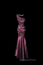 Vintage Mermaid One Shoulder Sleeveless Long Evening Prom Gown Fairy Evening Prom Dress