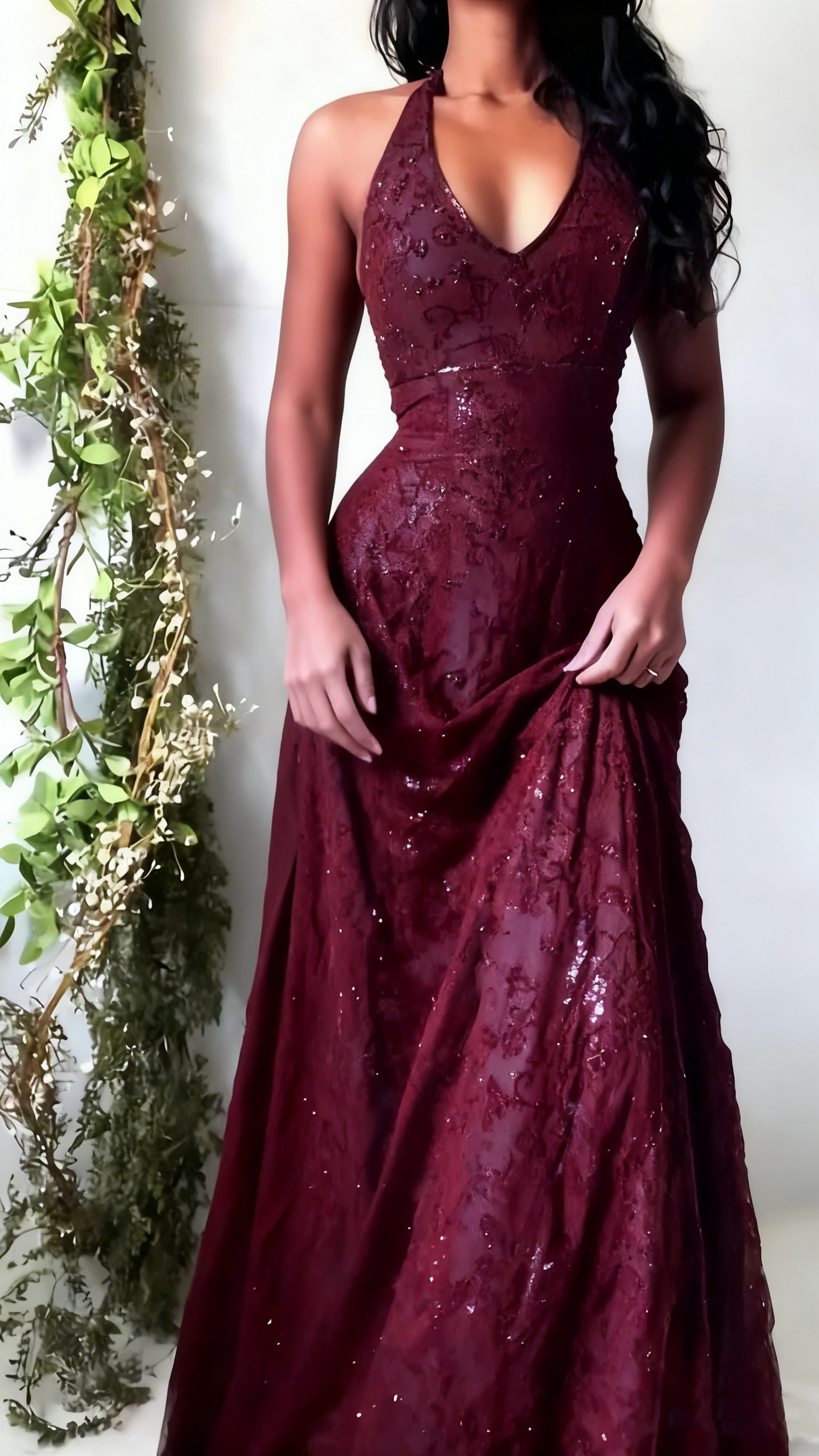 Vintage Mermaid Purple Lace Halter Classy Prom Dress Long Classy Evening Party Dress Classy Prom Gowns