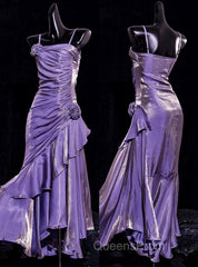 Vintage Mermaid Spaghetti Straps Long Lilac Evening Prom Dress Birthday Outfits