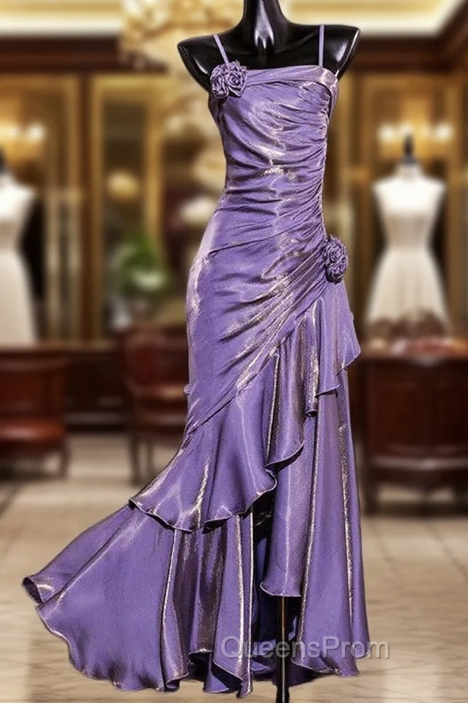 Vintage Mermaid Spaghetti Straps Long Lilac Evening Prom Dress Birthday Outfits Main image