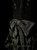 Vintage Mermaid Sweetheart Black Sequin Long Evening Prom Gown Fairy Evening Prom Dress