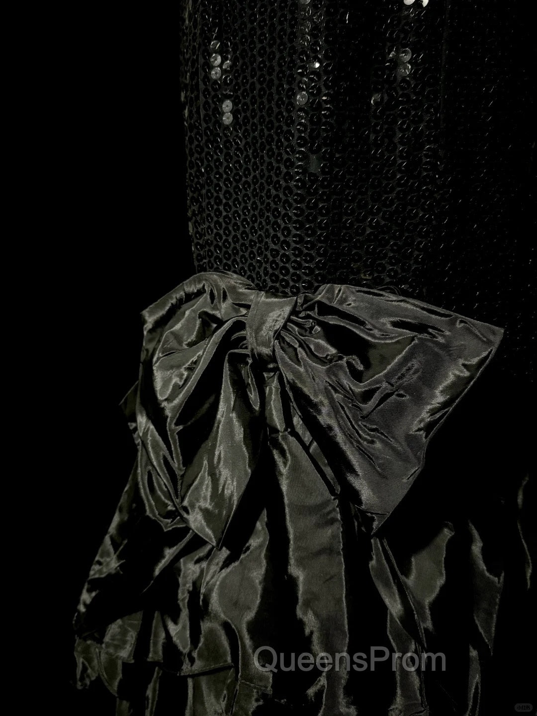 Vintage Mermaid Sweetheart Black Sequin Long Evening Prom Gown Fairy Evening Prom Dress