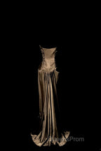 Vintage Mermaid Sweetheart Brown Long Evening Prom Gown Fairy Evening Prom Dress