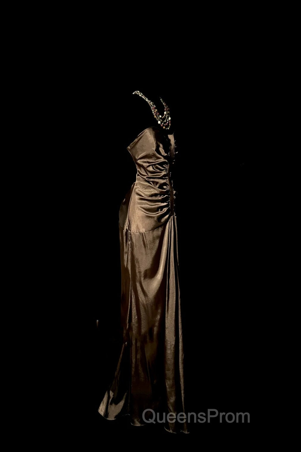 Vintage Mermaid Sweetheart Brown Long Evening Prom Gown Fairy Evening Prom Dress