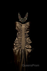 Vintage Mermaid Sweetheart Brown Long Evening Prom Gown Fairy Evening Prom Dress