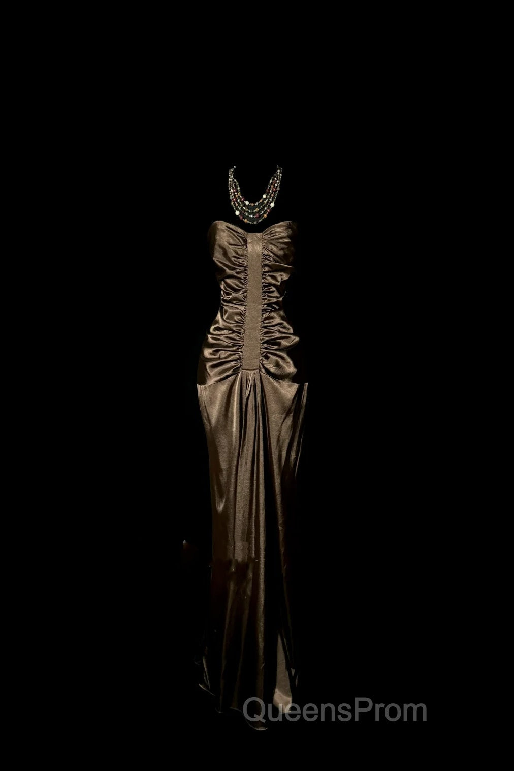 Vintage Mermaid Sweetheart Brown Long Evening Prom Gown Fairy Evening Prom Dress