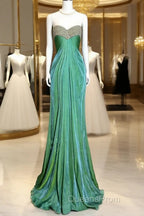 Vintage Mermaid Sweetheart Green Long Evening Prom Gown Fairy Evening Prom Dress