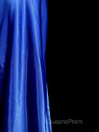 Vintage Mermaid Sweetheart Neckline Royal Blue Satin Backless Evening Prom Gown Fairy Evening Prom Dress