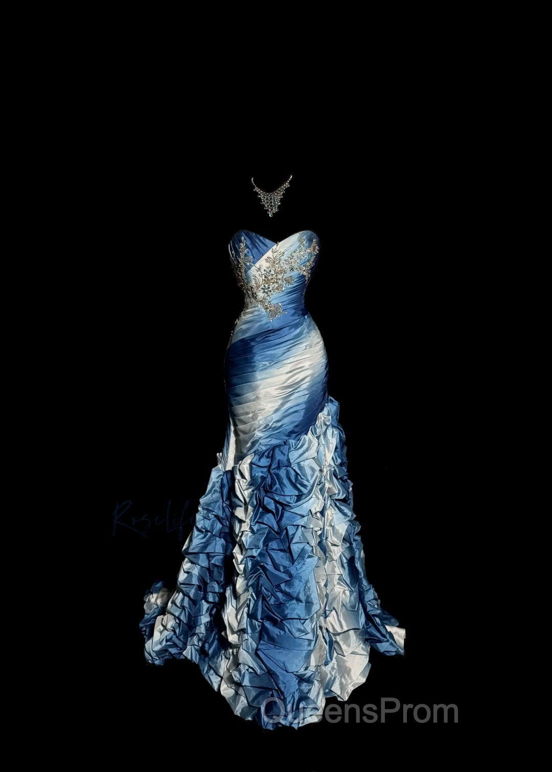 Vintage Mermaid Sweetheart Sleeveless Long Blue Evening Prom Gown Fairy Evening Prom Dress