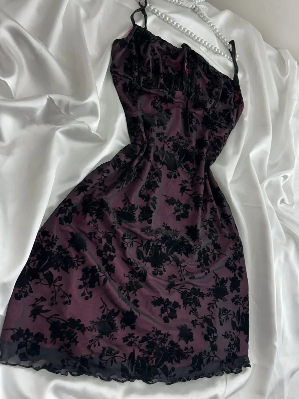 Vintage Purple Black Lace Strap Mini Homecoming Dress Secondary image