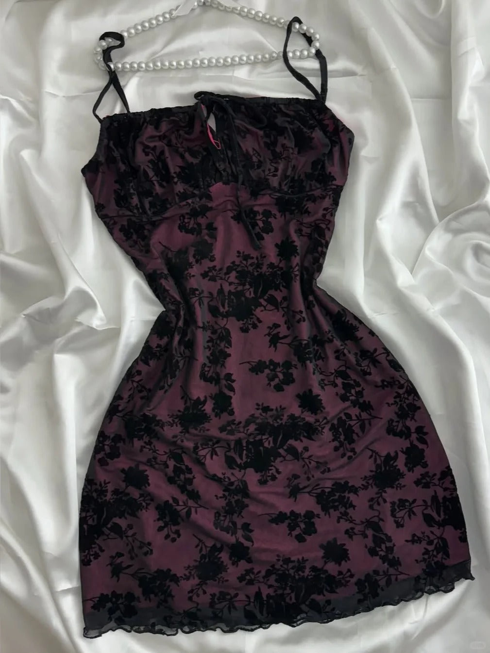 Vintage Purple Black Lace Strap Mini Homecoming Dress Main image