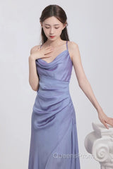 Vintage Sheath Halter Lilac Ankle Length Evening Prom Dress Birthday Outfits