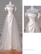 Vintage Sheath Off The Shoulder Satin Long Evening Prom Dress Party Evening Dress