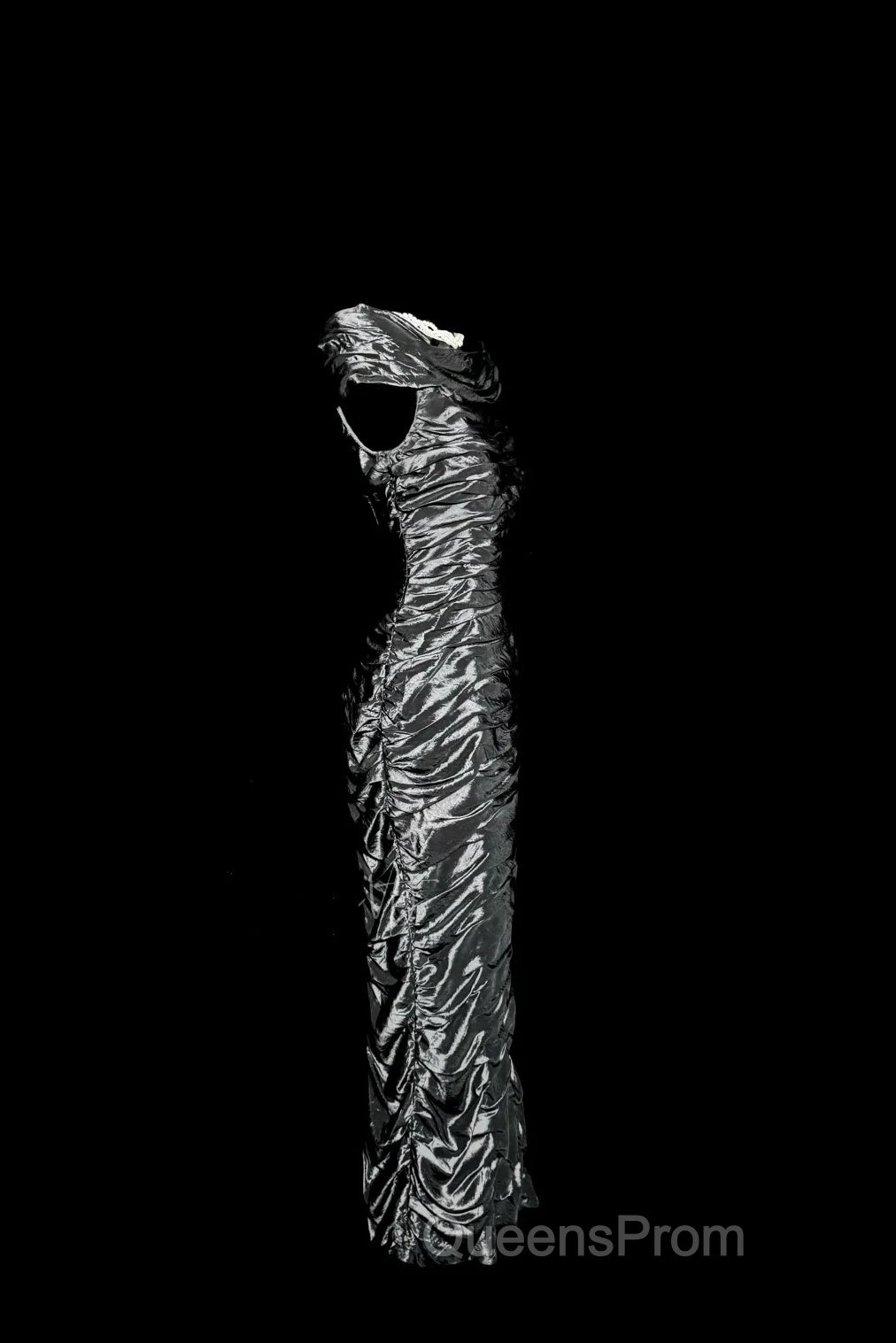 Vintage Sheath Off The Shoulder Silver Gray Sleeveless Long Evening Prom Gown Fairy Evening Prom Dress