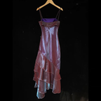 Vintage Spaghetti Straps Asymmetrical Midi Length Party Dress