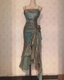 Vintage Spaghetti Straps Asymmetrical Midi Length Party Dress