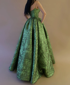 Vintage Spaghetti Straps Green Classy Prom Dress Long Classy Prom Dress