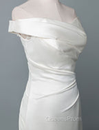 Vintage Wedding Dress Mermaid Off The Shoulder Sleeveless Pleated Satin Fabric With Train Traditional Dress For Bride