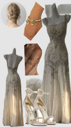 Vintage Ivory Beaded Chiffon Mermaid Classy Prom Dress