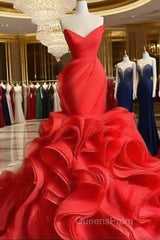 Wedding Dress Long Train Organza Tiered Skirt Ruffled Plus Size Evening Prom Gown