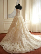 Weitese Formal WomenS Dress Ivory Elegant Strapless Puffy Tiered Ball Gown Evening Prom Dress Wedding Dress Evening Prom Dress Stores