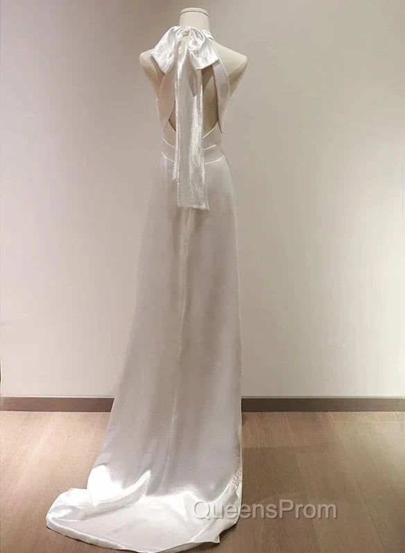 Weitese Formal WomenS Dress White Halter Light Wedding Dress Bride Dress Fishtail Evening Dress Evening Prom Dress Stores Secondary image