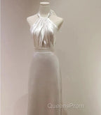 Weitese Formal WomenS Dress White Halter Light Wedding Dress Bride Dress Fishtail Evening Dress Evening Prom Dress Stores