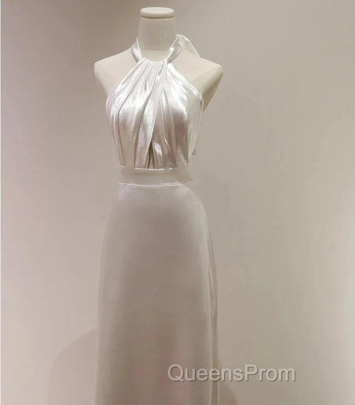 Weitese Formal WomenS Dress White Halter Light Wedding Dress Bride Dress Fishtail Evening Dress Evening Prom Dress Stores