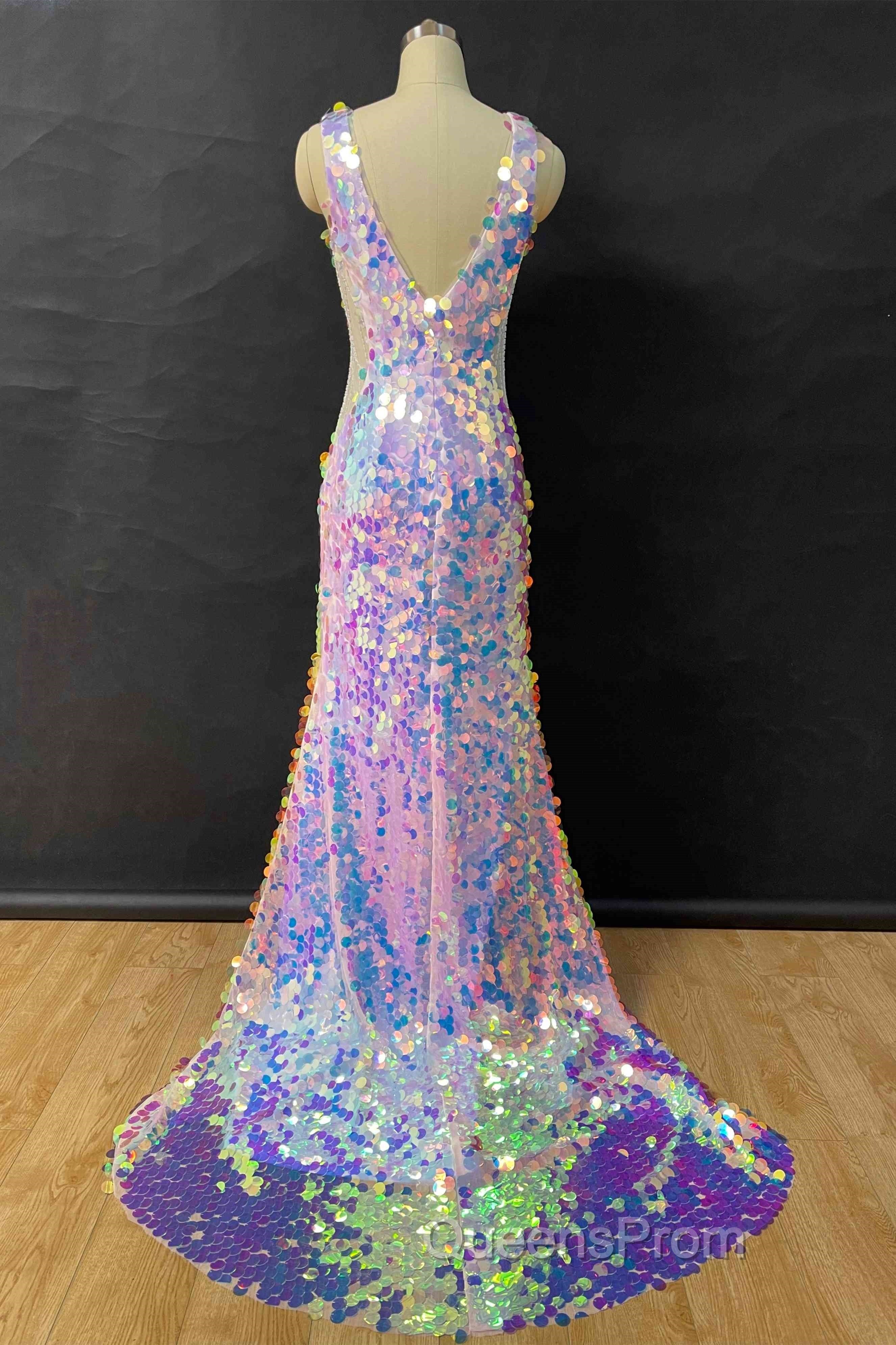 Mermaid V-Neck Sequined Long Evening Prom Dress Secondary image