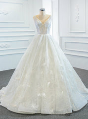 White Ball Gown Tulle Sequins Feather Sleeveless Wedding Dress