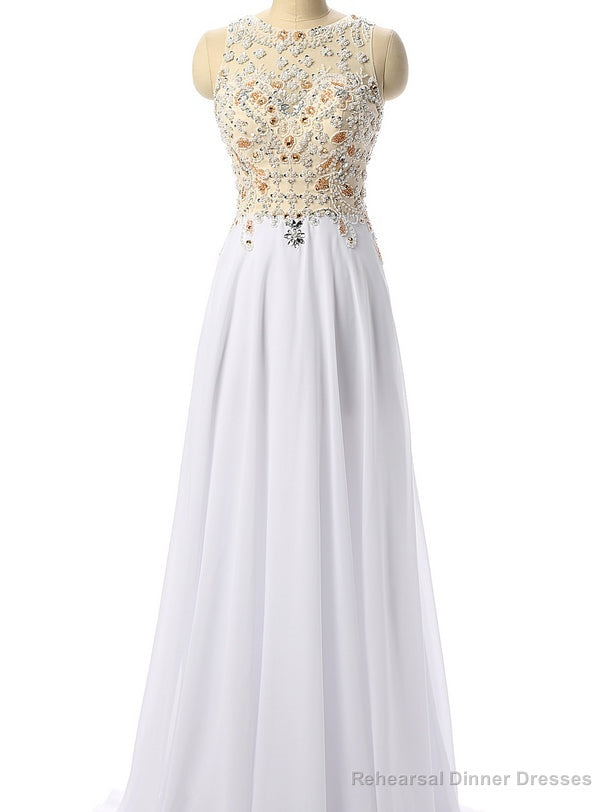 White Beading Prom Dresses Beaded Prom Dress Formal Party Dress Evening Gowns Main image