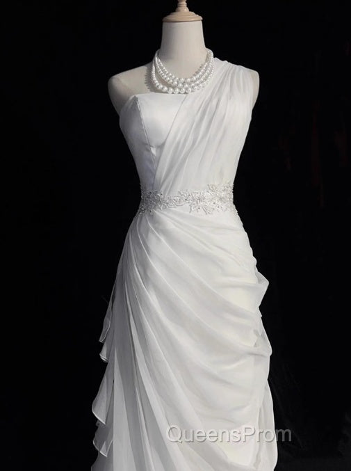 White Bodycon Satin Tulle Long Evening Prom Dress Simple Wedding Dress