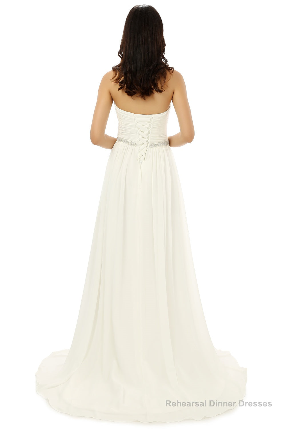 White Chiffon Sweetheart With Beading Pleats Bridesmaid Dresses