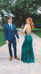 Green Slit Classy Prom Dress Long Classy Evening Dress