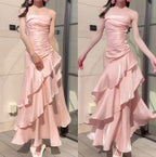 Vintage-Inspired Birthday Party Dress Under $160 White Ruffled Layered Fairytale Graduation Classy Prom Dress
